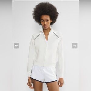 NEW TNA Aritzia Offseason Zip Up Mockneck Track Jacket Oak Navy Size M HTF 2